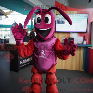 Magenta Lobster mascot...