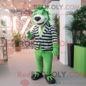 Grön Zebra-maskotdraktfigur...