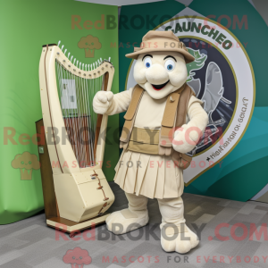 Cream Celtic Harp...
