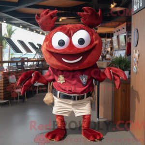 Maroon Crab mascottekostuum...