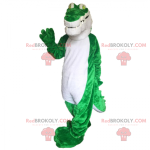 Krokodil mascotte met groene ogen - Redbrokoly.com