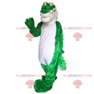 Krokodille maskot med grønne øjne - Redbrokoly.com