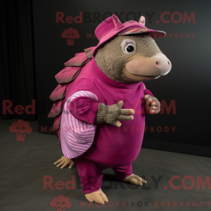 Magenta Armadillo maskot...