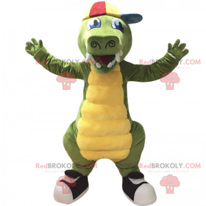 Krokodil mascotte met pet en sneakers - Redbrokoly.com