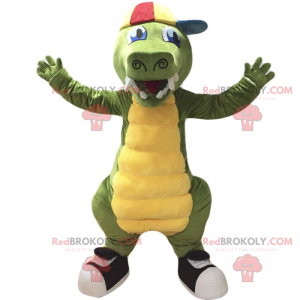 Mascotte de crocodile avec casquette et baskets - Redbrokoly.com