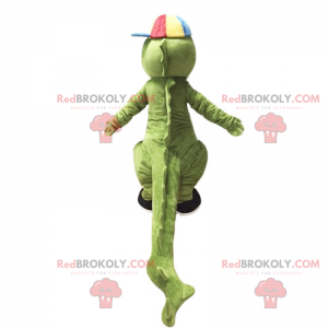 Krokodil mascotte met pet en sneakers - Redbrokoly.com