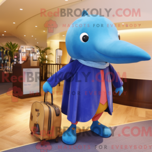 Gold Blue Whale mascot...