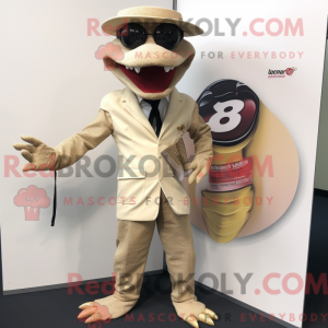 Beiges Python-Maskottchenkostüm mit Blazer und Clutch - Python-Maskottchen - REBROKO_287558 - RedBrokoly.com
