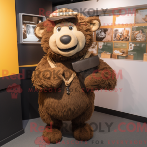 Brown Suffolk Sheep mascot...
