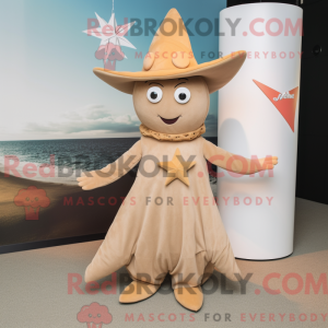 Tan Starfish maskot kostume...