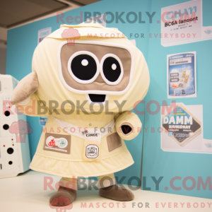 Beige kamera maskot kostume...