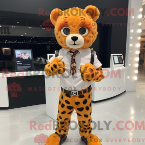 Máscara de leopardo pêssego...