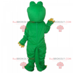 Green crocodile mascot and yellow belly - Redbrokoly.com