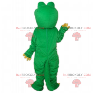 Mascotte de crocodile vert et ventre jaune - Redbrokoly.com