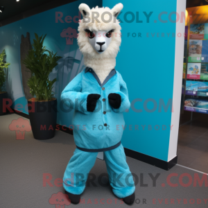 Cyaan Alpaca mascotte...