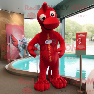 Rotes Maskottchenkostüm des...