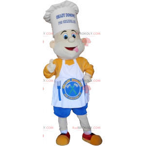 Cook mascot with a pretty chef's hat and an apron -