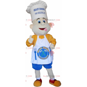 Cook mascotte met een mooie koksmuts en een schort -