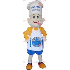 Mascotte de cuisinier avec une jolie toque et un tablier -