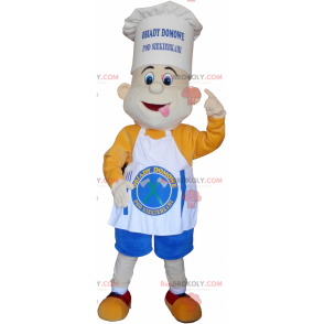 Cook mascotte met een mooie koksmuts en een schort -