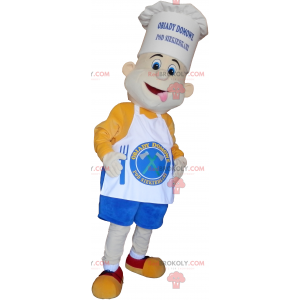 Cook mascot with a pretty chef's hat and an apron -