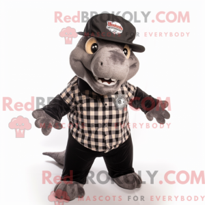Sort Ankylosaurus maskot...