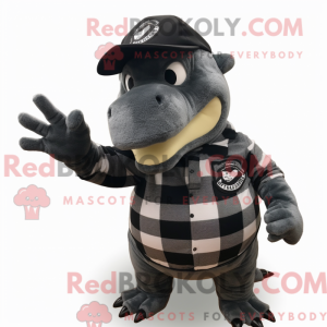 Sort Ankylosaurus maskot...