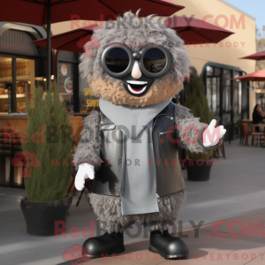 Grå Falafel maskot kostume...