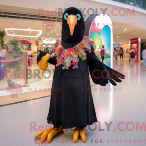 Sort Toucan maskot kostume...