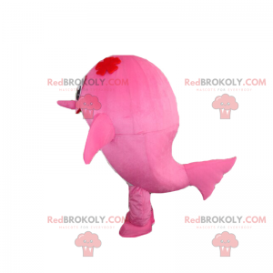 Mascotte de dauphin rose - Redbrokoly.com
