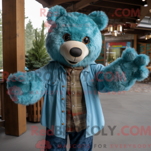Turquoise Bear mascot...
