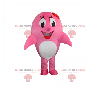 Mascotte de dauphin rose - Redbrokoly.com