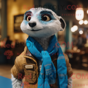 Blue Meerkat mascot costume...