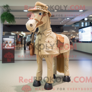 Tan Horse maskot drakt...