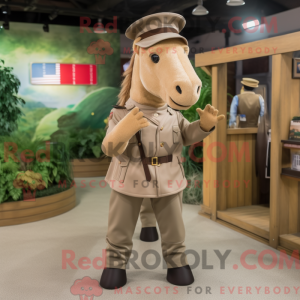 Tan Horse maskot drakt...