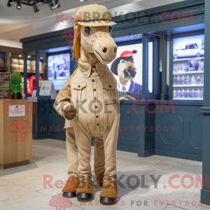 Tan Horse mascot costume...