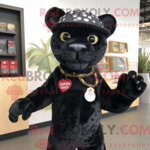 Máscara de jaguar preta com...