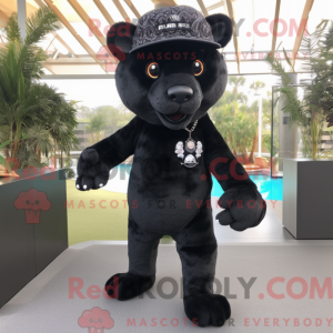 Máscara de jaguar preta com...
