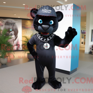 Máscara de jaguar preta com...