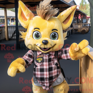 Gold Bat maskot kostume...