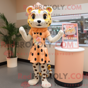 Peach Cheetah Maskottchen...