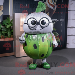 Sølv melon maskot kostyme...