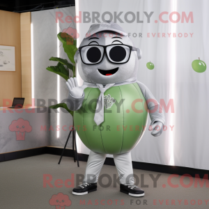 Sølv melon maskot kostyme...