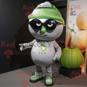 Sølv melon maskot kostyme...