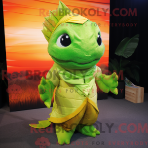 Lime Green Goldfish maskot...