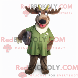 Olive Elk mascottekostuum...