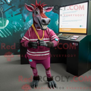 Máscara Magenta Okapi com...