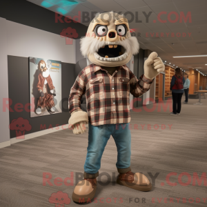 Beige Undead maskot kostume...
