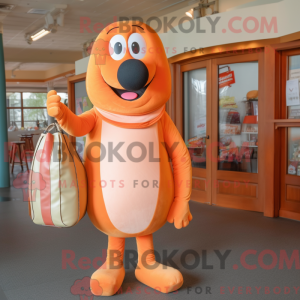 Peach Hot Dog mascot...