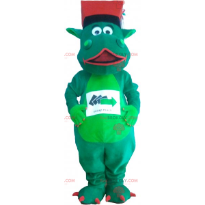 Dinosaur maskot med hat - Redbrokoly.com